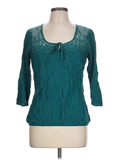 Pre-owned Maurices 3/4 Sleeve Top Teal Sweetheart Neckline Tops