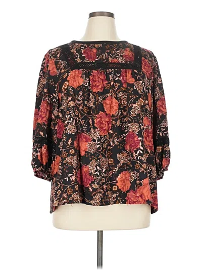 Pre-owned Maurices 3/4 Sleeve T-shirt In Black