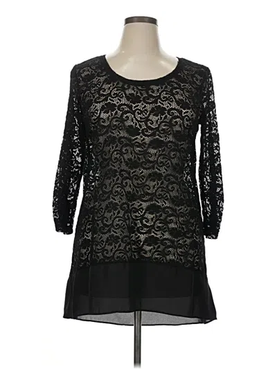 Pre-owned Maurices 3/4 Sleeve T-shirt In Black