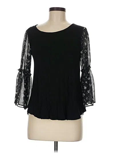 Pre-owned Maurices 3/4 Sleeve T-shirt In Black