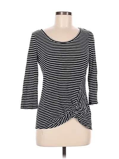 Pre-owned Maurices 3/4 Sleeve T-shirt In Black