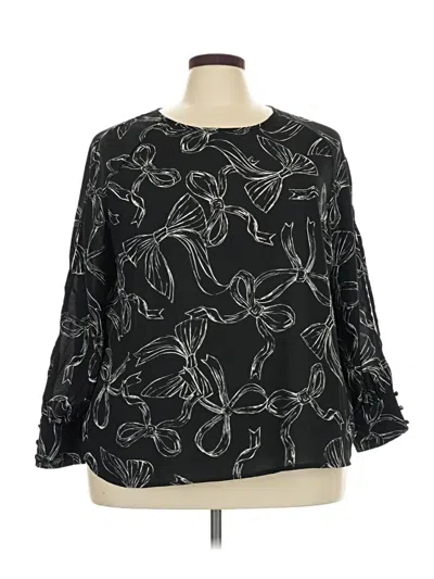 Pre-owned Maurices 3/4 Sleeve T-shirt In Black