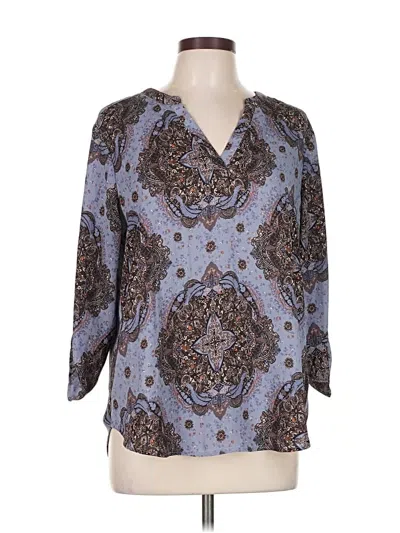 Pre-owned Maurices 3/4 Sleeve T-shirt In Blue