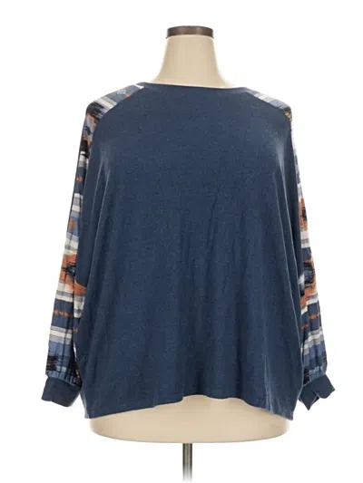 Pre-owned Maurices 3/4 Sleeve T-shirt In Blue