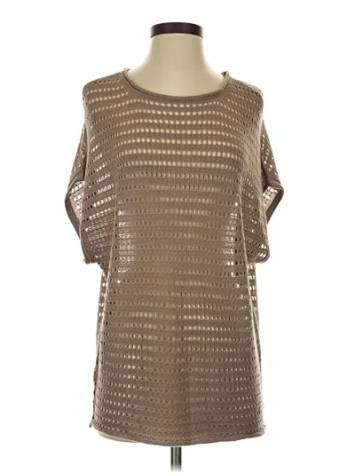 Pre-owned Maurices 3/4 Sleeve T-shirt In Brown