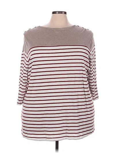 Pre-owned Maurices 3/4 Sleeve T-shirt In Brown