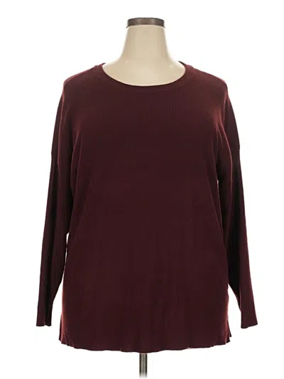Pre-owned Maurices 3/4 Sleeve T-shirt In Burgundy