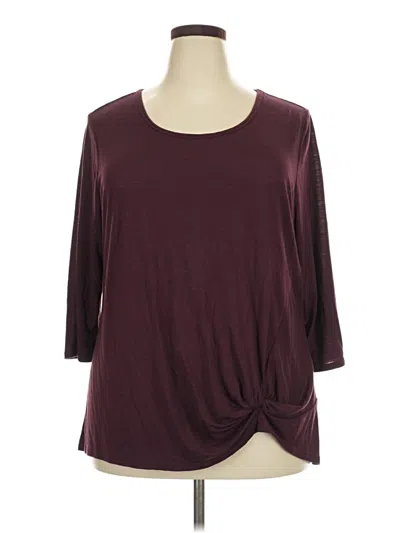 Pre-owned Maurices 3/4 Sleeve T-shirt In Burgundy