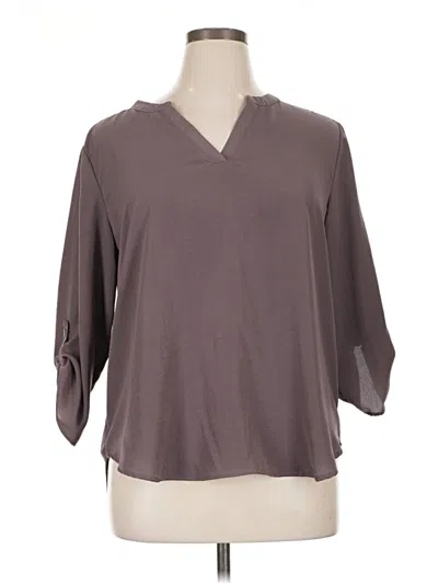 Pre-owned Maurices 3/4 Sleeve T-shirt In Gray