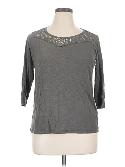 Pre-owned Maurices 3/4 Sleeve T-shirt In Gray