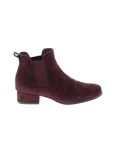 Pre-owned Maurices Ankle Boots In Burgundy