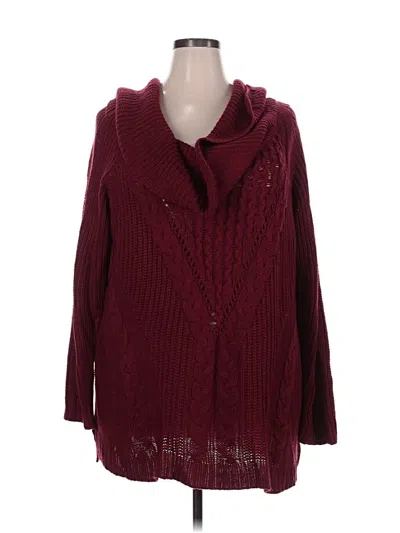 Pre-owned Maurices Cardigan Sweater In Burgundy