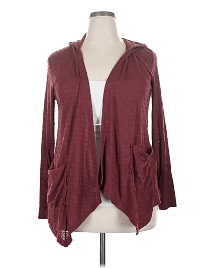 Pre-owned Maurices Cardigan Sweater In Burgundy