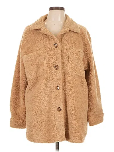 Pre-owned Maurices Faux Fur Jacket In Tan
