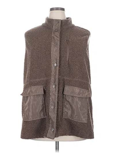Pre-owned Maurices Faux Fur Vest In Brown