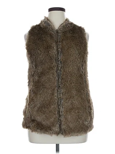 Pre-owned Maurices Faux Fur Vest In Brown