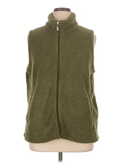 Pre-owned Maurices Faux Fur Vest In Green
