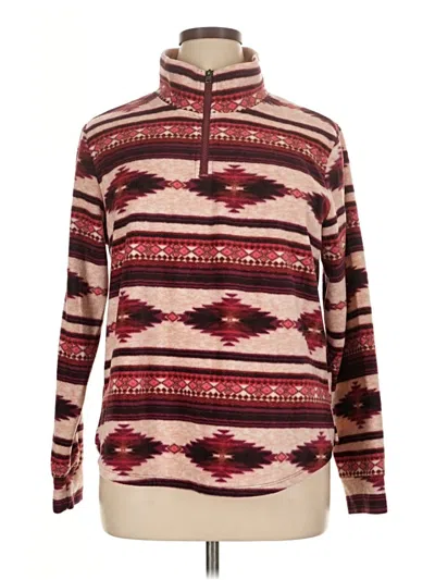 Pre-owned Maurices Fleece Jacket In Burgundy