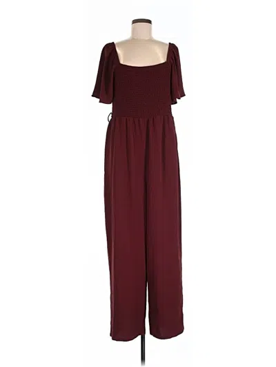 Pre-owned Maurices Jumpsuit In Burgundy