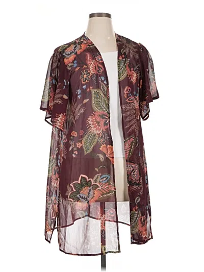 Pre-owned Maurices Kimono In Burgundy