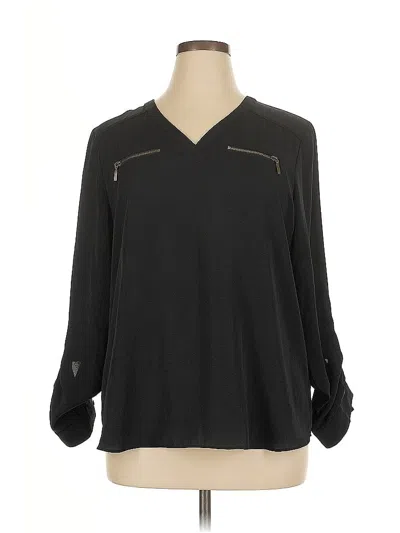 Pre-owned Maurices Long Sleeve Blouse In Black