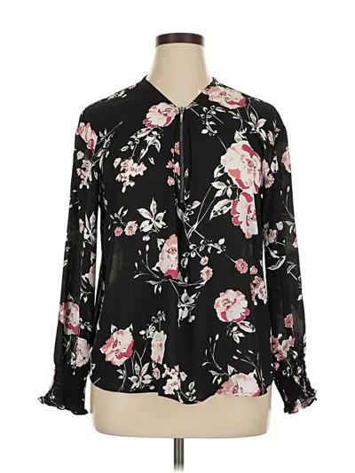 Pre-owned Maurices Long Sleeve Blouse In Black