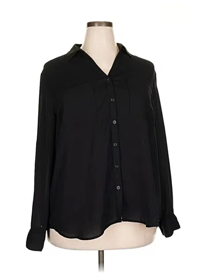 Pre-owned Maurices Long Sleeve Blouse In Black