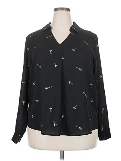Maurices Long Sleeve Blouse In Black