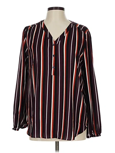 Pre-owned Maurices Long Sleeve Blouse In Black