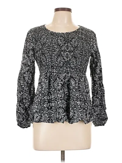 Pre-owned Maurices Long Sleeve Blouse In Black