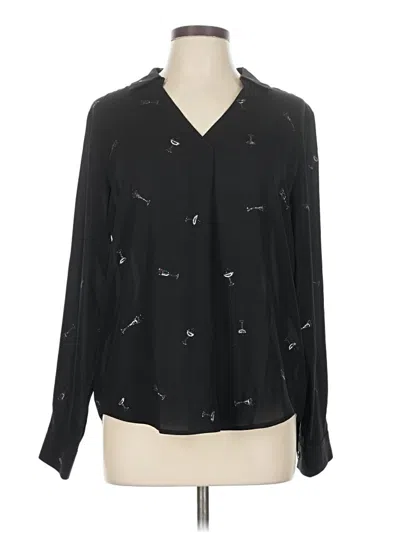 Maurices Long Sleeve Blouse In Black