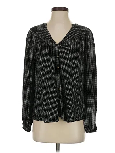 Pre-owned Maurices Long Sleeve Blouse In Black