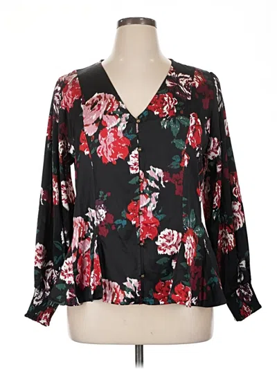 Maurices Long Sleeve Blouse In Black