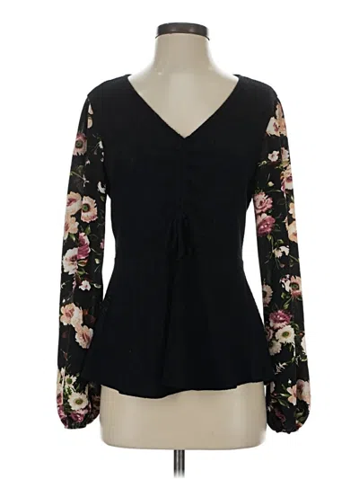 Pre-owned Maurices Long Sleeve Blouse In Black