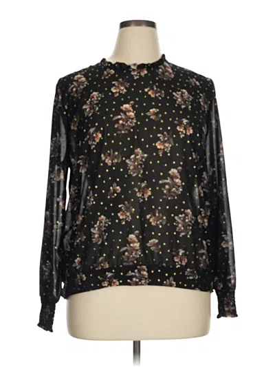 Pre-owned Maurices Long Sleeve Blouse In Black