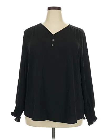 Pre-owned Maurices Long Sleeve Blouse In Black