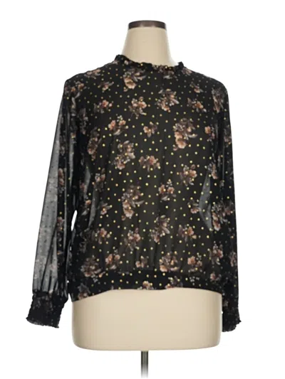 Pre-owned Maurices Long Sleeve Blouse In Black