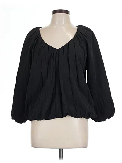 Pre-owned Maurices Long Sleeve Blouse In Black