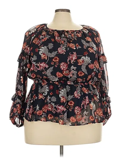 Pre-owned Maurices Long Sleeve Blouse In Black