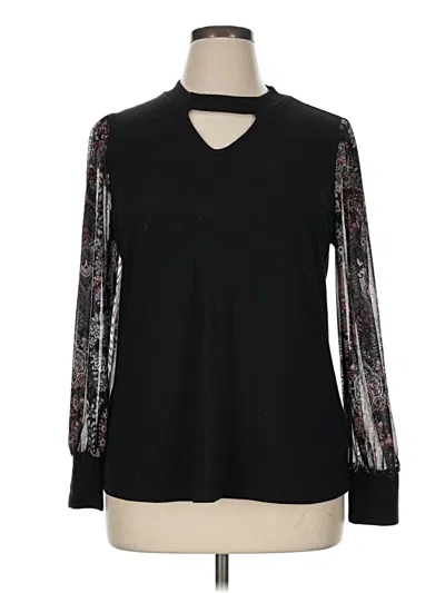 Pre-owned Maurices Long Sleeve Blouse In Black