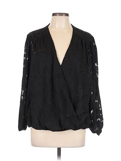 Pre-owned Maurices Long Sleeve Blouse In Black