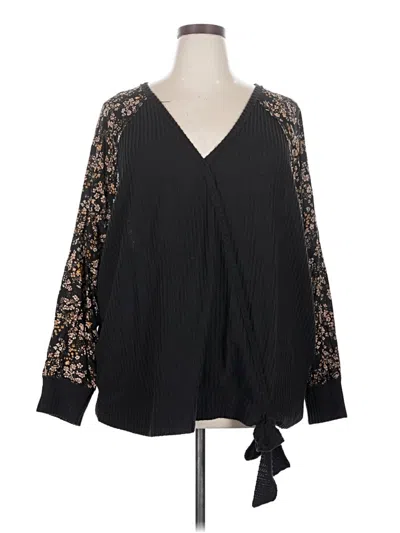 Pre-owned Maurices Long Sleeve Blouse In Black