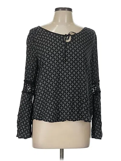 Pre-owned Maurices Long Sleeve Blouse In Black