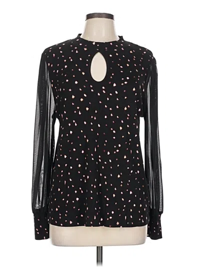 Pre-owned Maurices Long Sleeve Blouse In Black