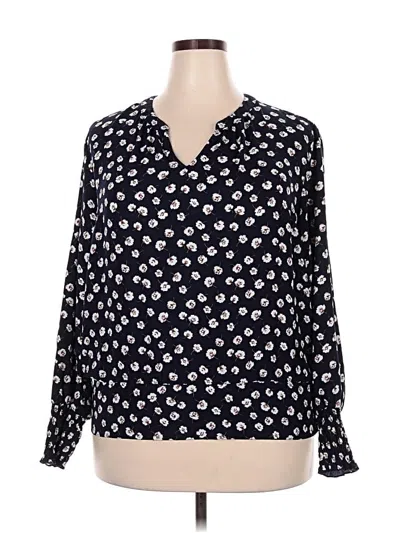 Pre-owned Maurices Long Sleeve Blouse In Black