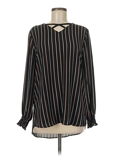 Pre-owned Maurices Long Sleeve Blouse In Black