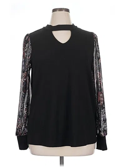 Pre-owned Maurices Long Sleeve Blouse In Black
