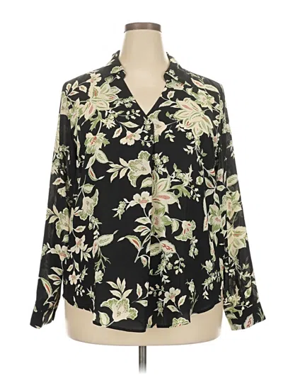 Pre-owned Maurices Long Sleeve Blouse In Black