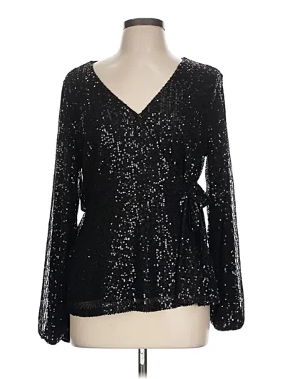 Pre-owned Maurices Long Sleeve Blouse In Black