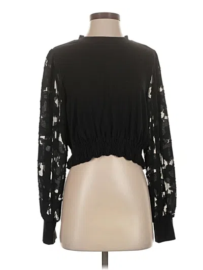 Pre-owned Maurices Long Sleeve Blouse In Black
